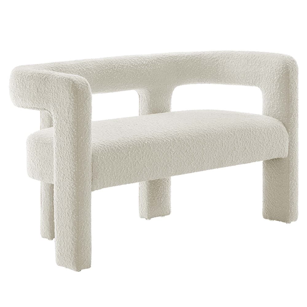 Kayla Boucle Upholstered Loveseat in Ivory by Modway