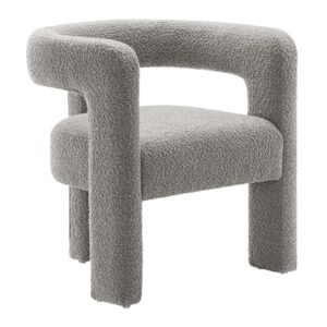 Kayla Boucle Upholstered Armchair in Light Gray by Modway