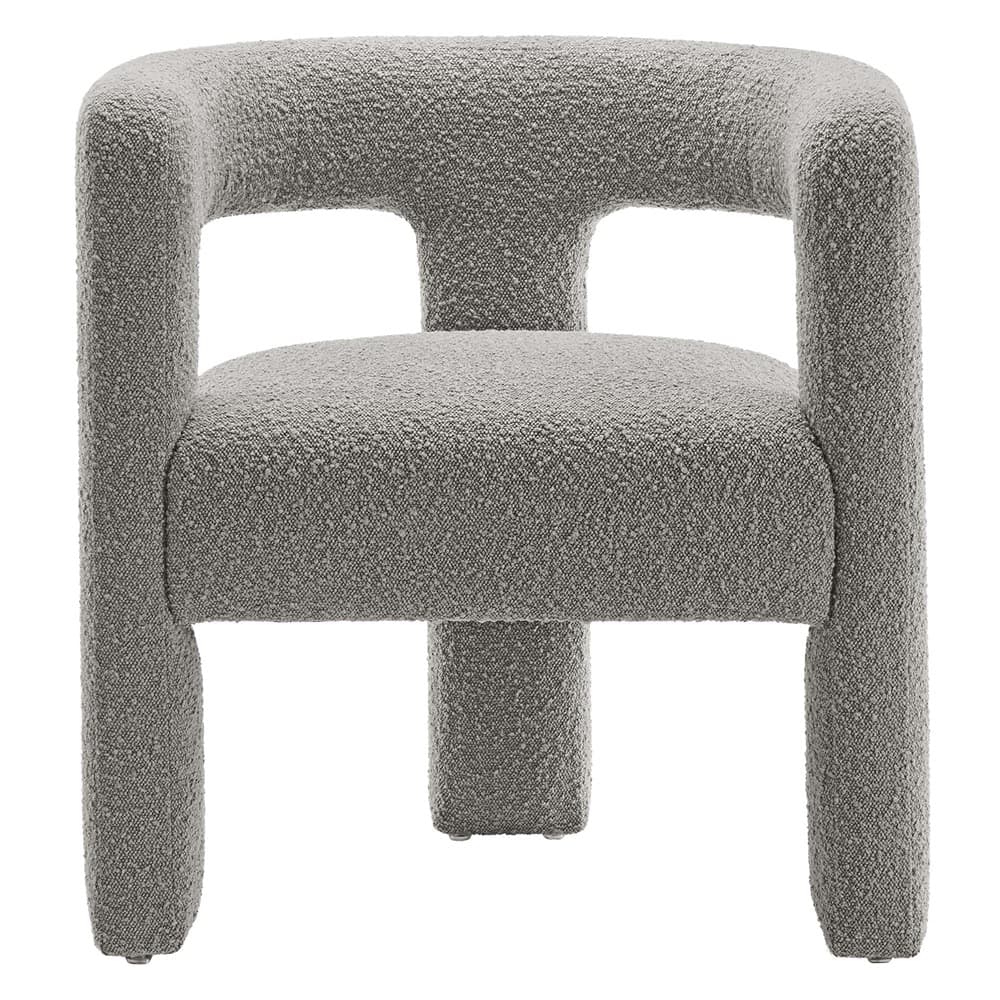Kayla Boucle Upholstered Armchair in Light Gray by Modway - Image 6