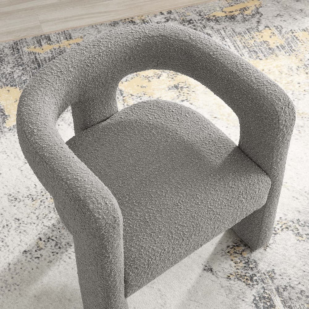 Kayla Boucle Upholstered Armchair in Light Gray by Modway - Image 9