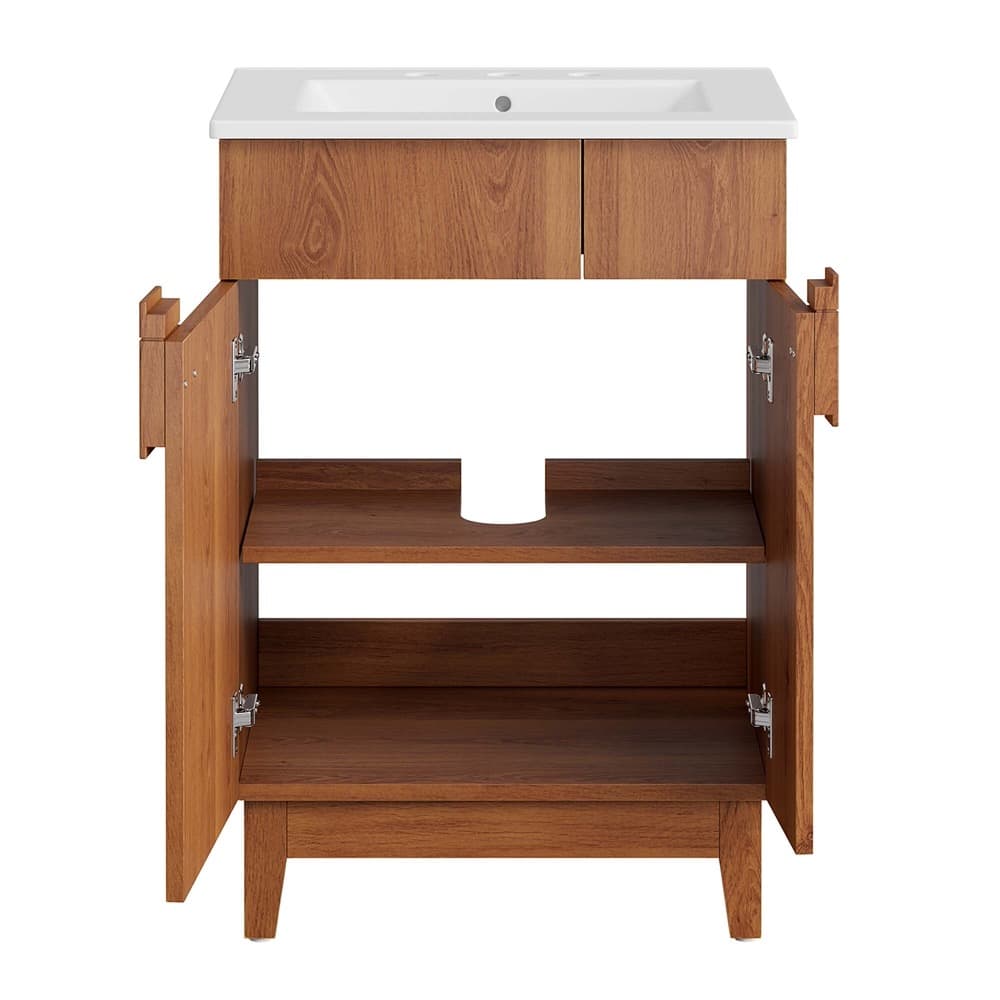 Miles 24" Bathroom Vanity in White Walnut by Modway - Image 6