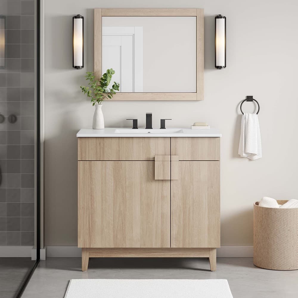 Miles 36" Bathroom Vanity in White Oak by Modway - Image 10