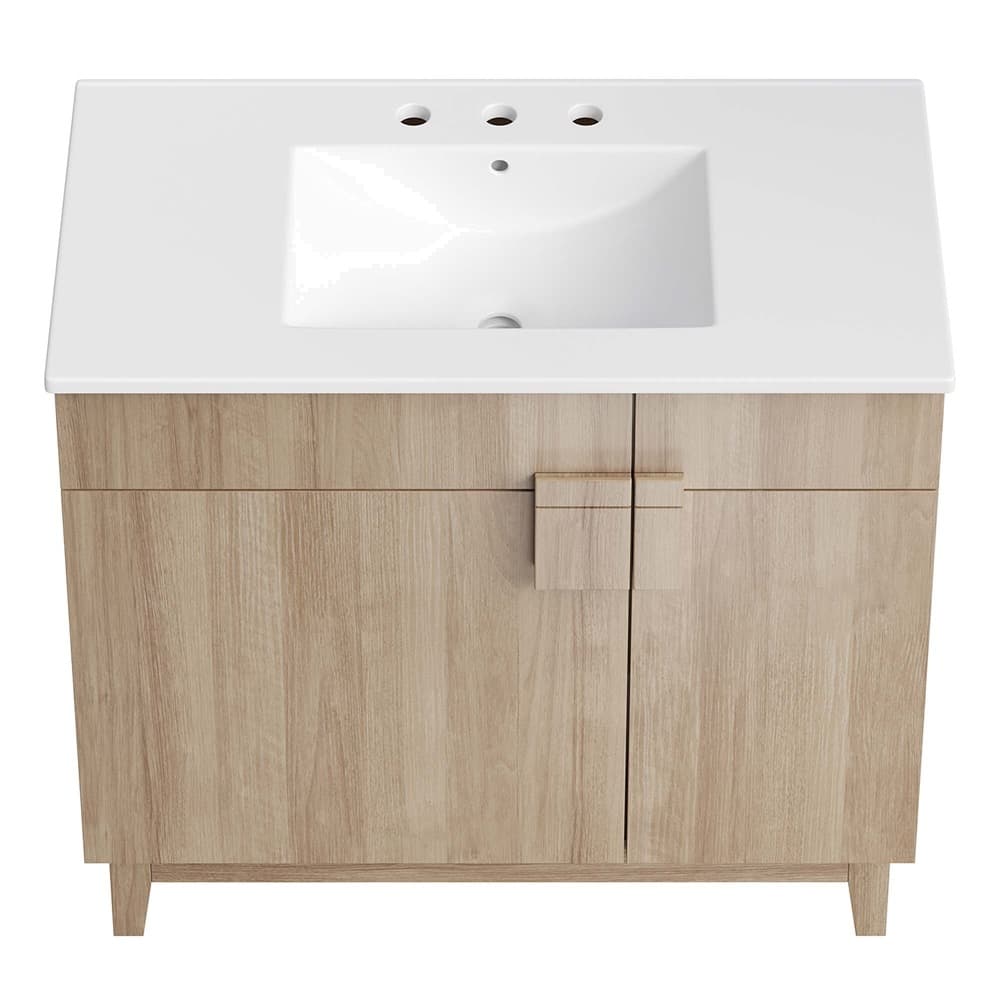 Miles 36" Bathroom Vanity in White Oak by Modway - Image 5