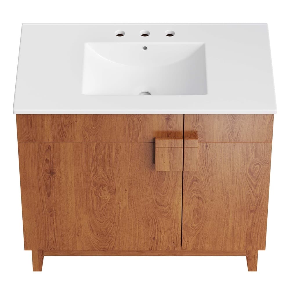 Miles 36" Bathroom Vanity in White Walnut by Modway - Image 5