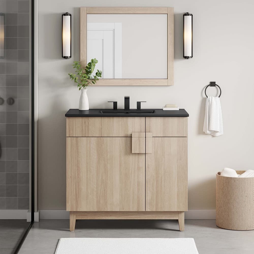 Miles 36" Bathroom Vanity in Black Oak by Modway - Image 10