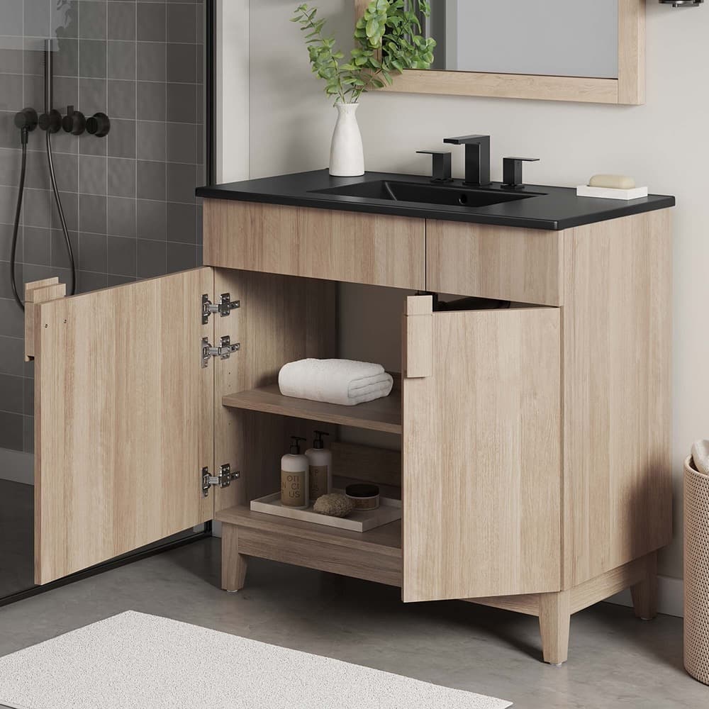 Miles 36" Bathroom Vanity in Black Oak by Modway - Image 11
