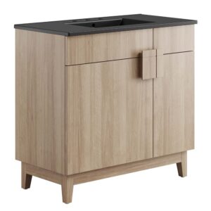 Miles 36" Bathroom Vanity in Black Oak by Modway