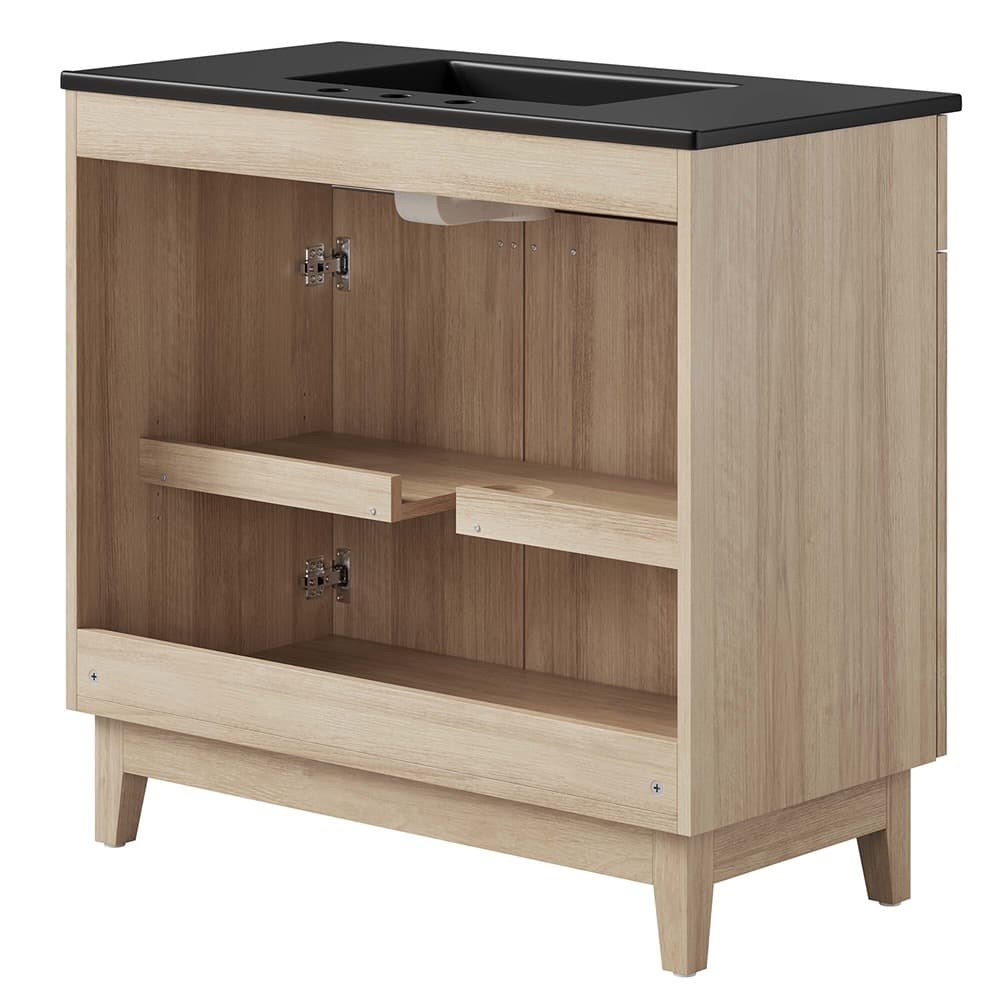 Miles 36" Bathroom Vanity in Black Oak by Modway - Image 7