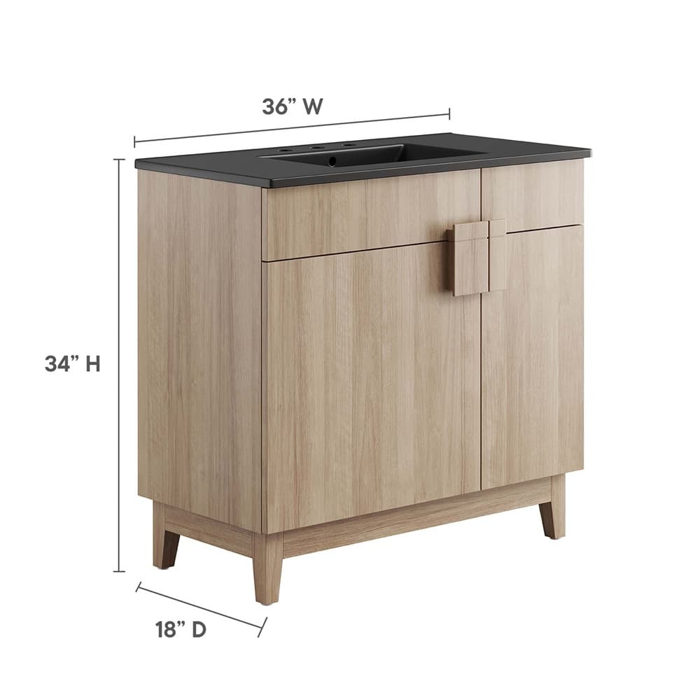 Miles 36" Bathroom Vanity in Black Oak by Modway - Image 2