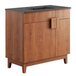 Miles 36" Bathroom Vanity in Black Walnut by Modway