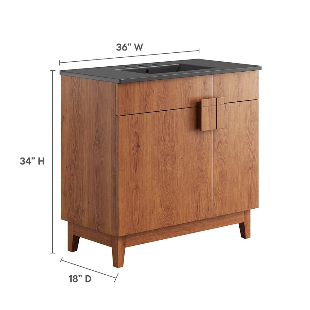 Miles 36" Bathroom Vanity in Black Walnut by Modway - Image 2