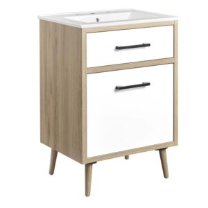 Maverick 24" Bathroom Vanity in White Oak by Modway