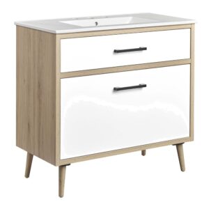 Maverick 36" Bathroom Vanity in White Oak by Modway