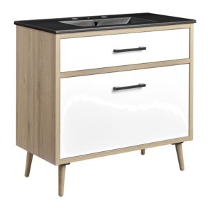 Maverick 36" Bathroom Vanity in Black Oak by Modway