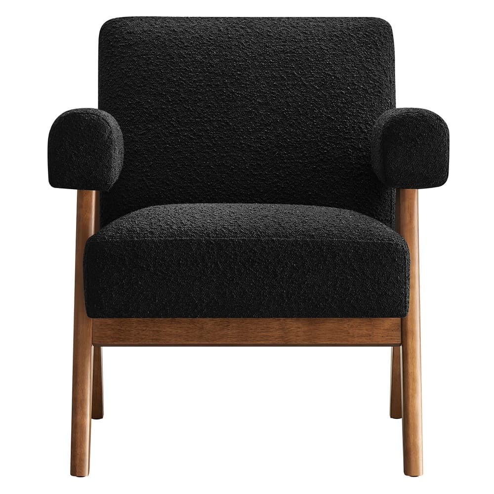 Lyra Boucle Fabric Armchair in Black by Modway - Image 6
