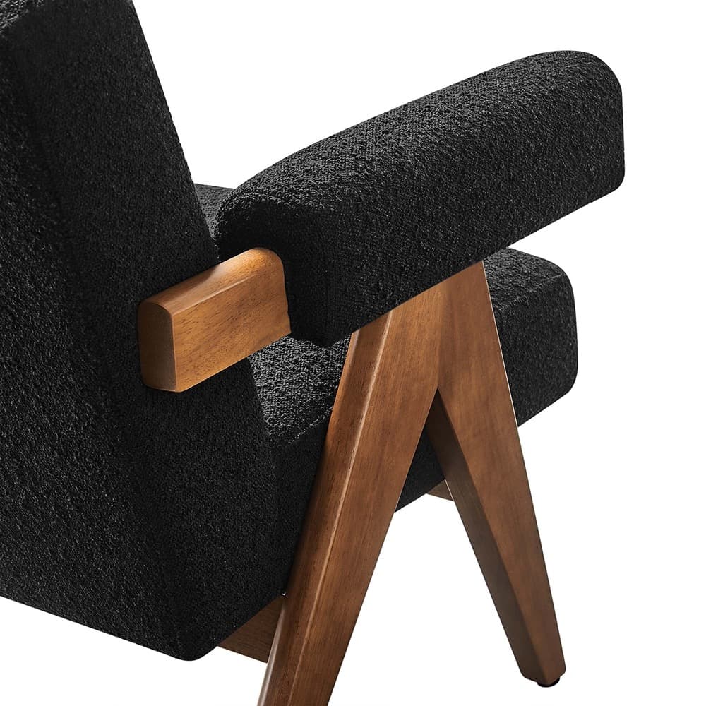Lyra Boucle Fabric Armchair in Black by Modway - Image 7