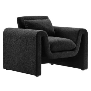 Waverly Boucle Upholstered Armchair in Black by Modway