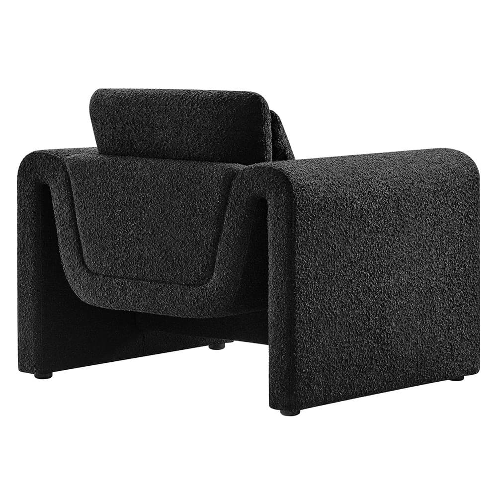 Waverly Boucle Upholstered Armchair in Black by Modway - Image 5