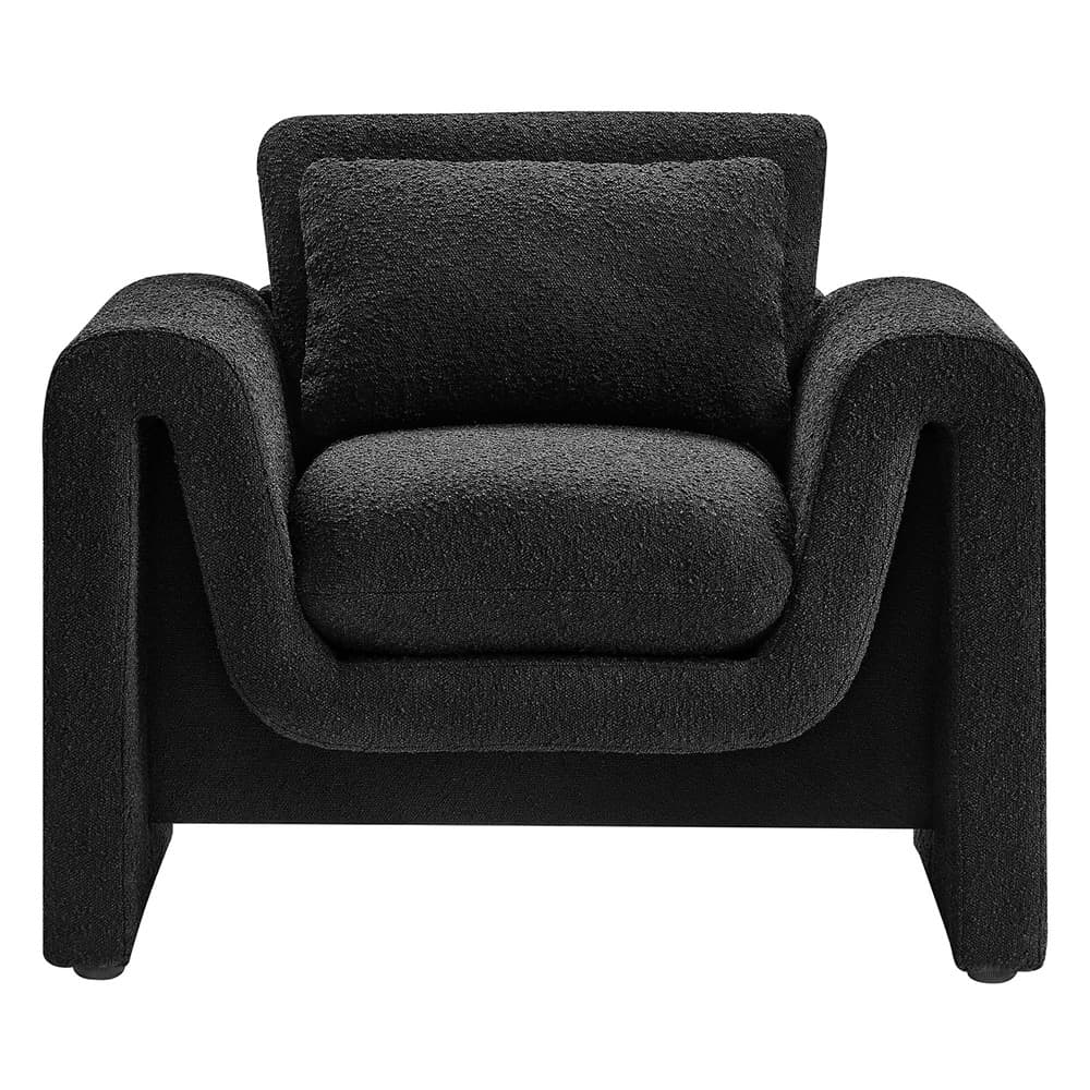 Waverly Boucle Upholstered Armchair in Black by Modway - Image 6