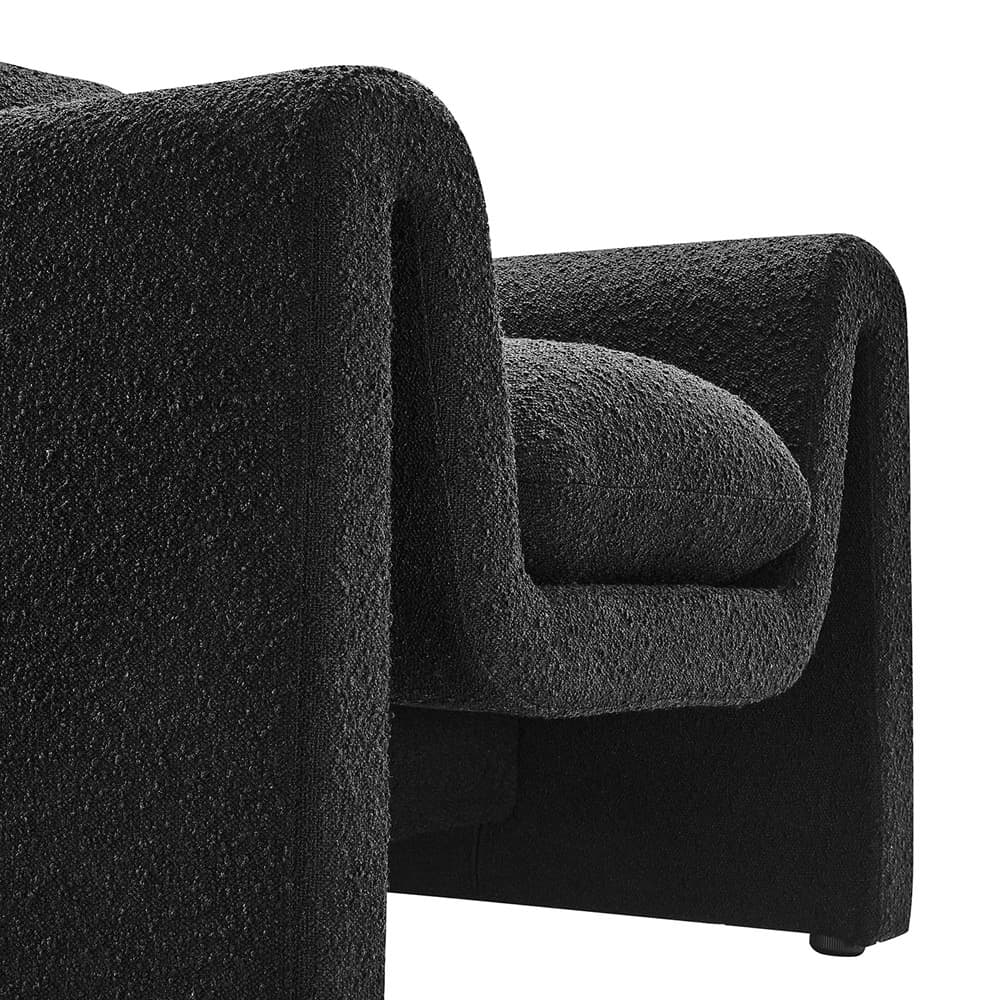 Waverly Boucle Upholstered Armchair in Black by Modway - Image 7
