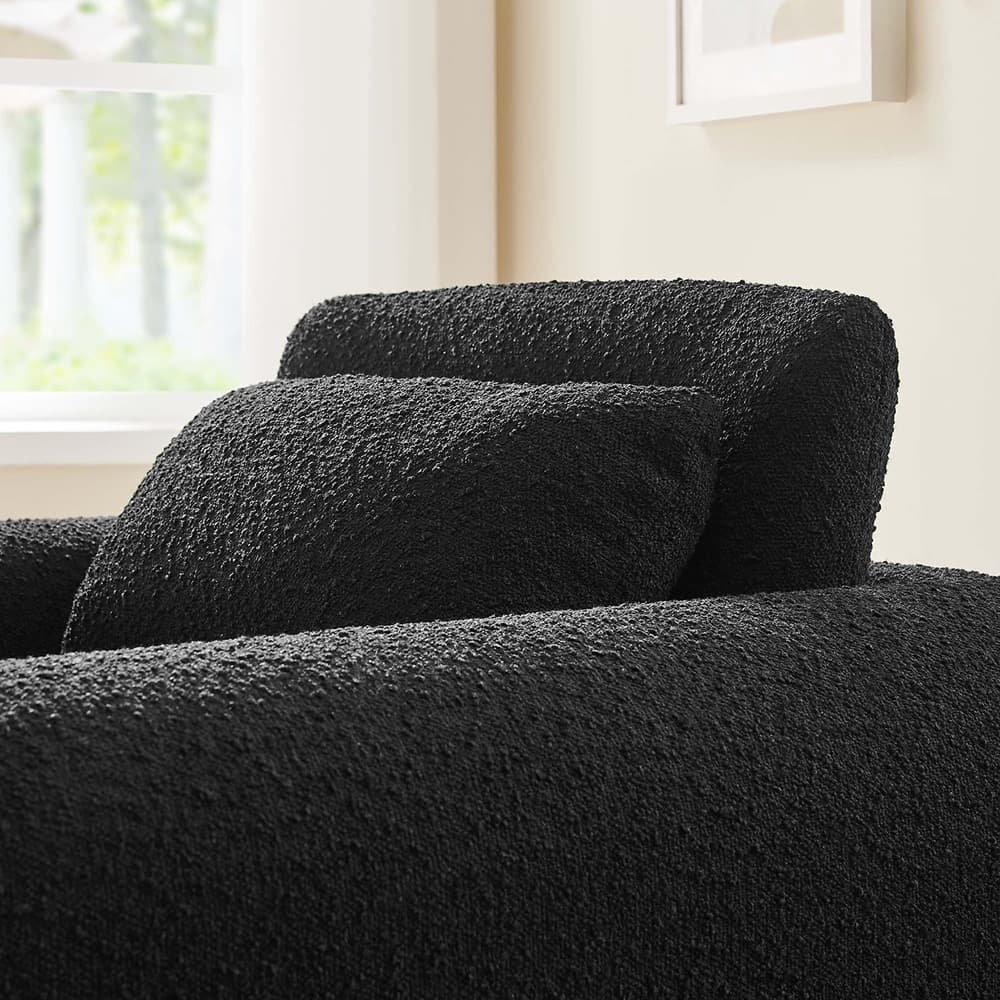 Waverly Boucle Upholstered Armchair in Black by Modway - Image 9