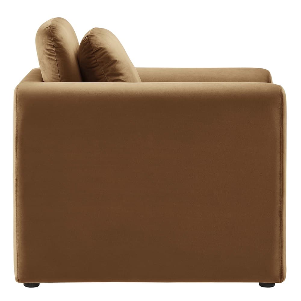 Waverly Performance Velvet Armchair in Brown by Modway - Image 4