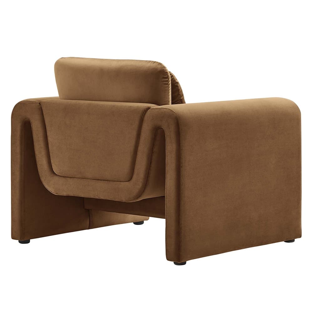 Waverly Performance Velvet Armchair in Brown by Modway - Image 5