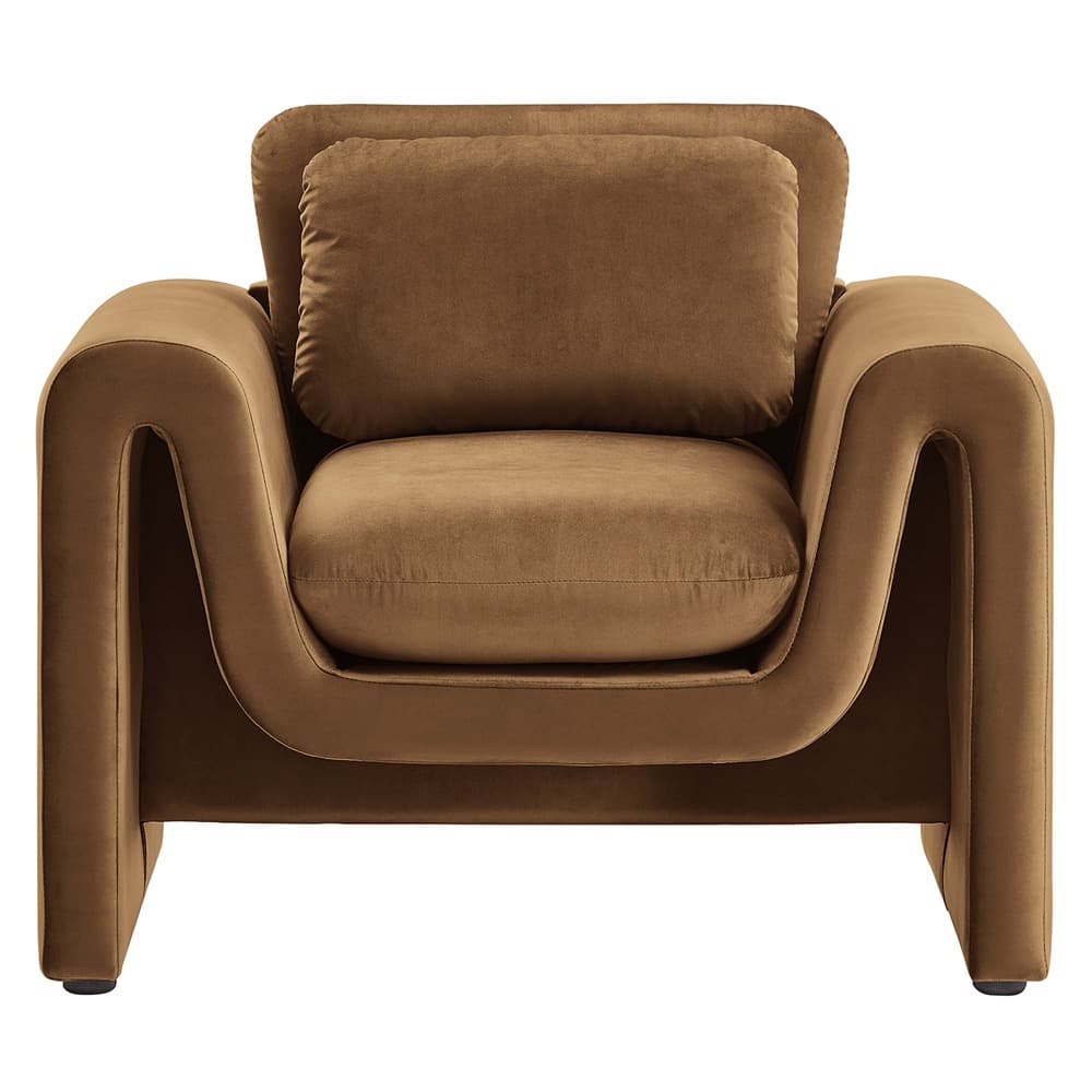 Waverly Performance Velvet Armchair in Brown by Modway - Image 6