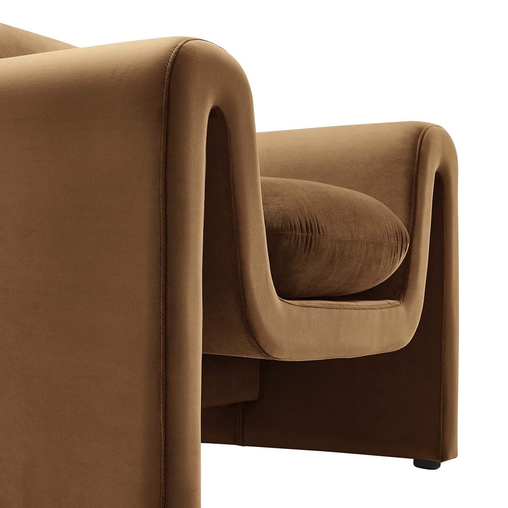 Waverly Performance Velvet Armchair in Brown by Modway - Image 7