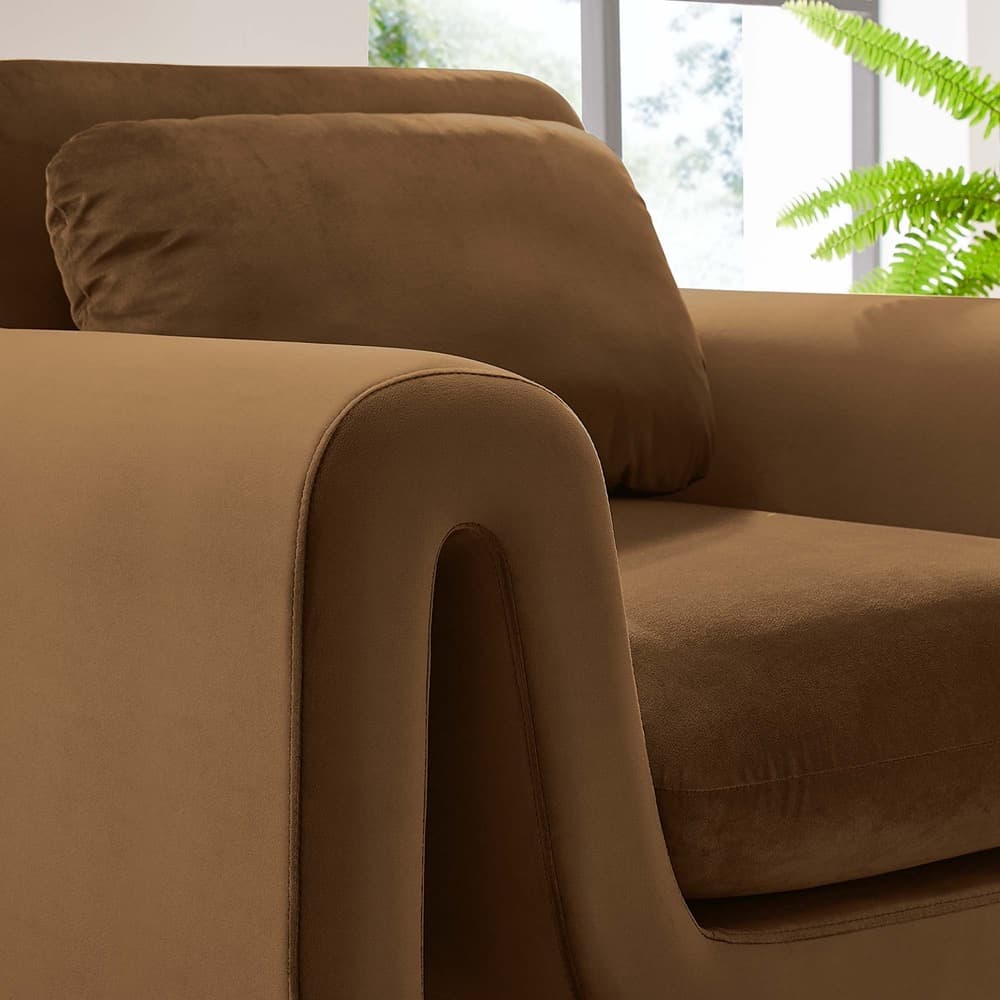 Waverly Performance Velvet Armchair in Brown by Modway - Image 9