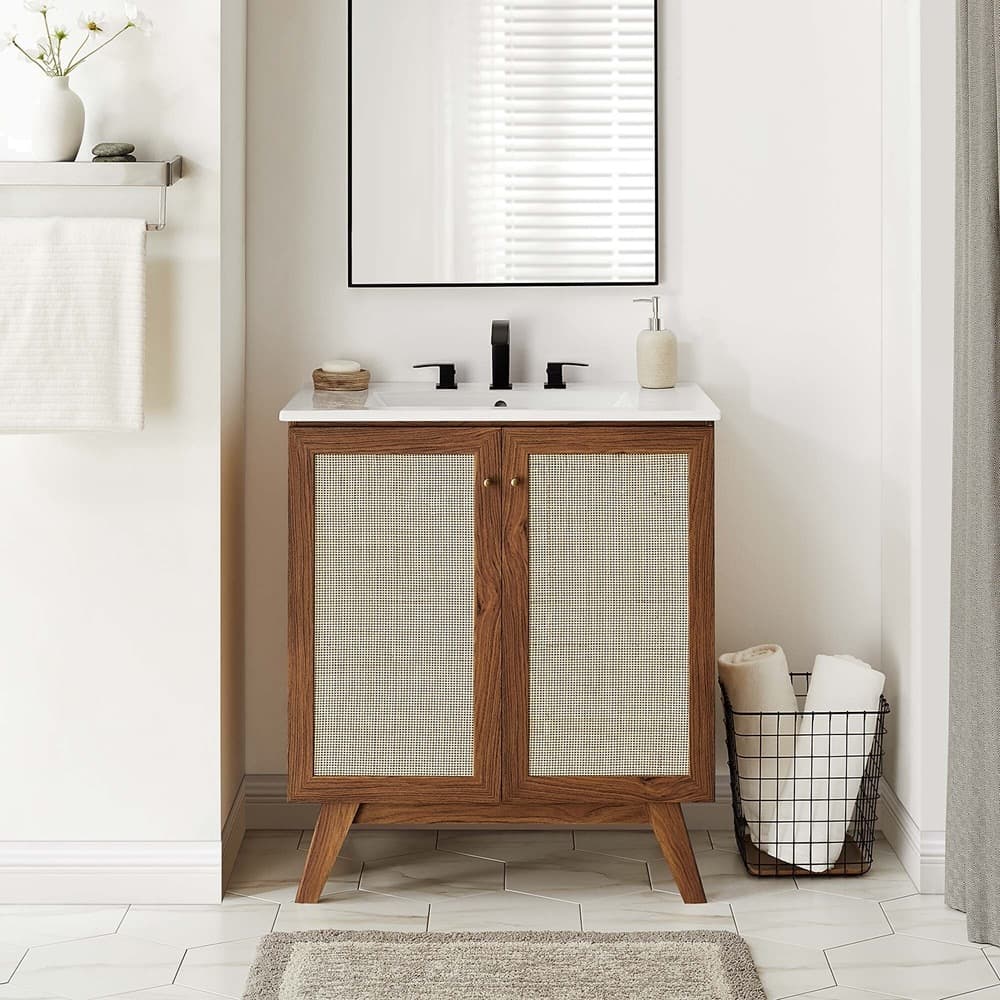 Soma 30" Bathroom Vanity Cabinet (Sink Basin Not Included) in Walnut by Modway - Image 10
