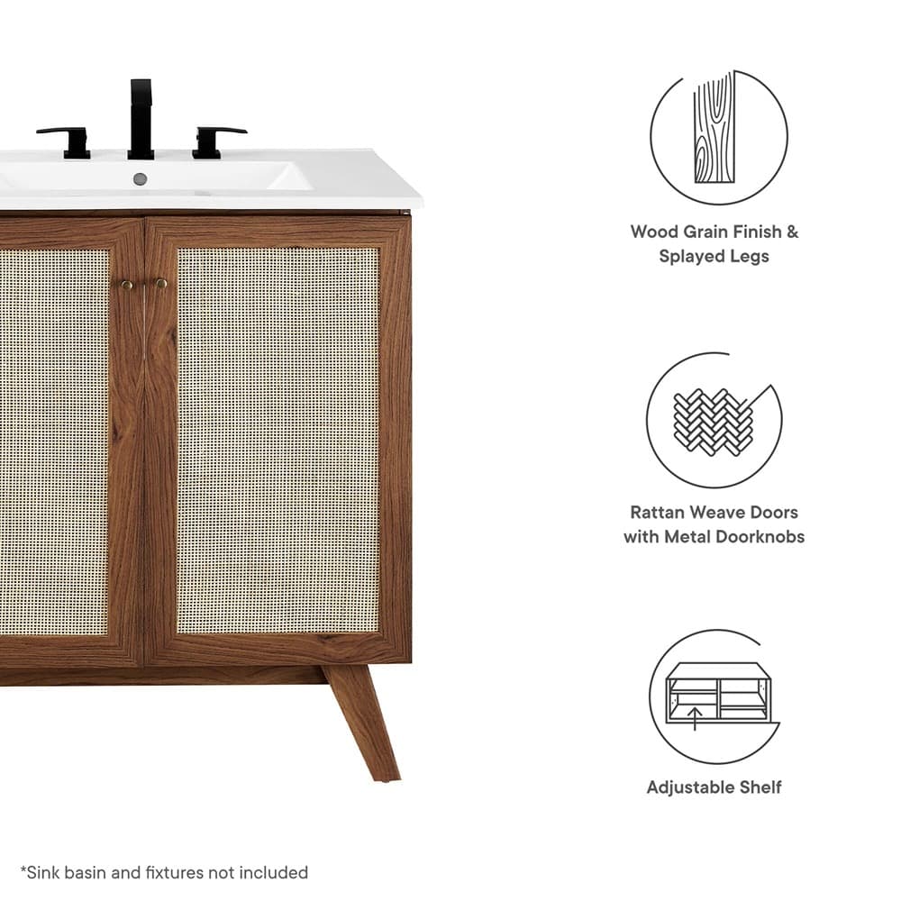 Soma 30" Bathroom Vanity Cabinet (Sink Basin Not Included) in Walnut by Modway - Image 2
