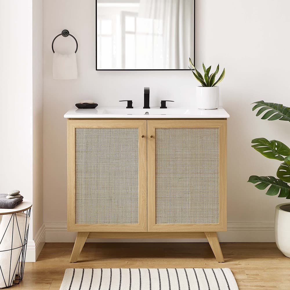 Soma 36" Bathroom Vanity Cabinet (Sink Basin Not Included) in Oak by Modway - Image 10