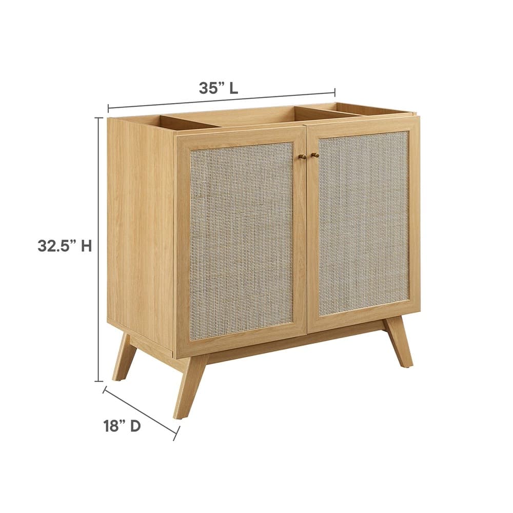 Soma 36" Bathroom Vanity Cabinet (Sink Basin Not Included) in Oak by Modway - Image 3