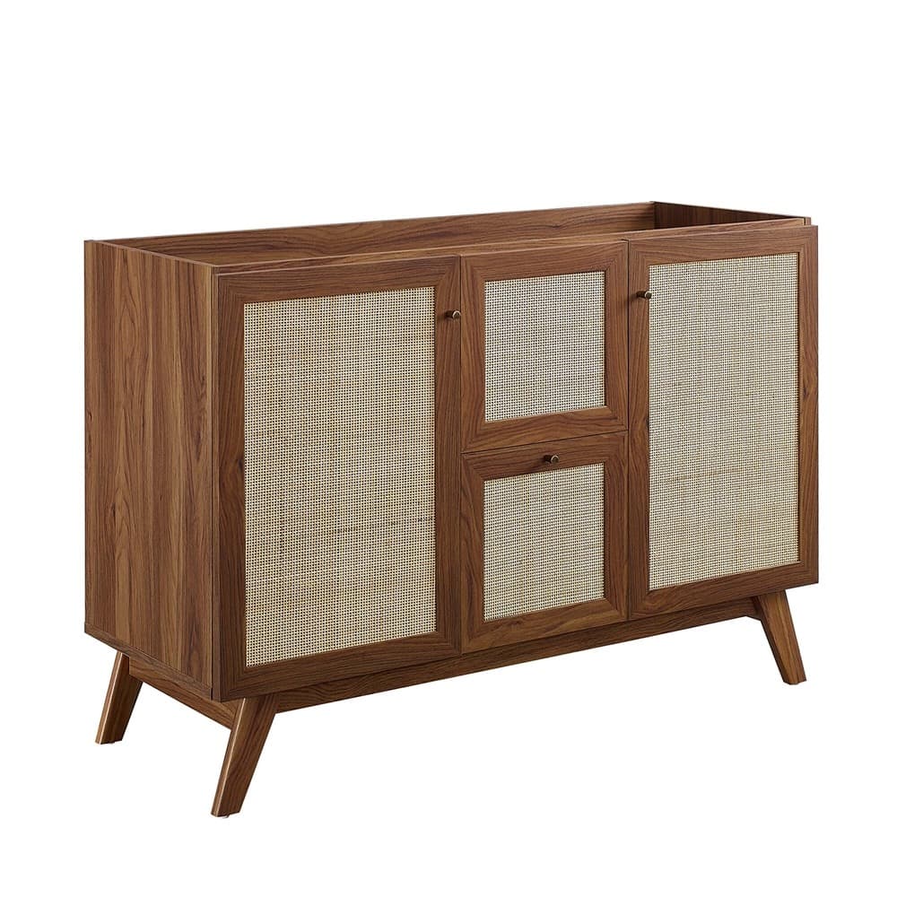Soma 48" Single or Double Sink Compatible Bathroom Vanity Cabinet (Sink Basin Not Included) in Walnut by Modway