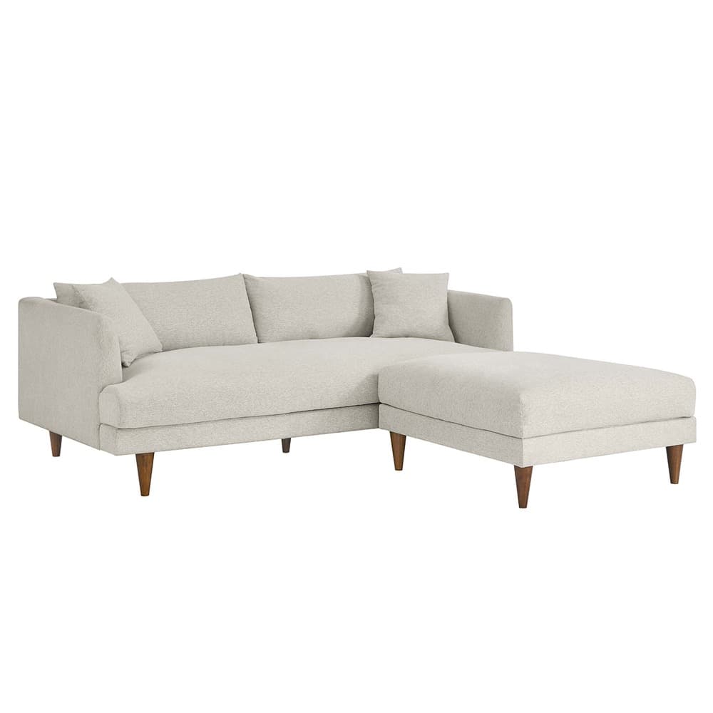 Zoya Down Filled Overstuffed Sofa and Ottoman Set in Heathered Weave Ivory by Modway - Image 6