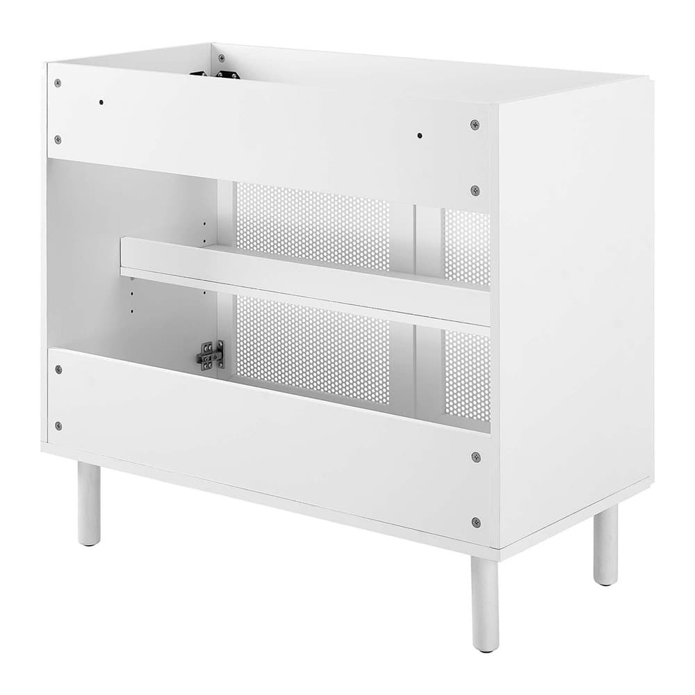 Calla 36" Perforated Metal Bathroom Vanity Cabinet (Sink Basin Not Included) in White by Modway - Image 5