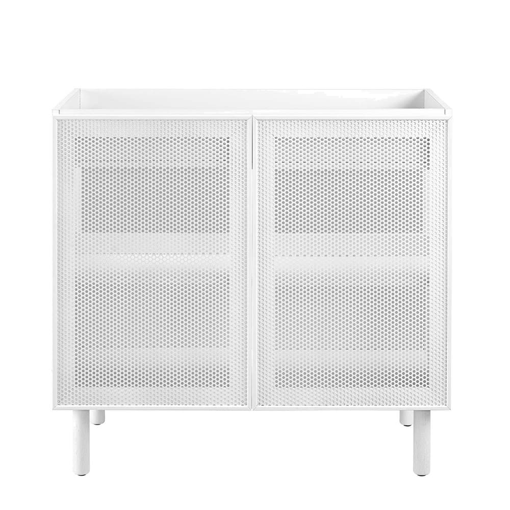 Calla 36" Perforated Metal Bathroom Vanity Cabinet (Sink Basin Not Included) in White by Modway - Image 6