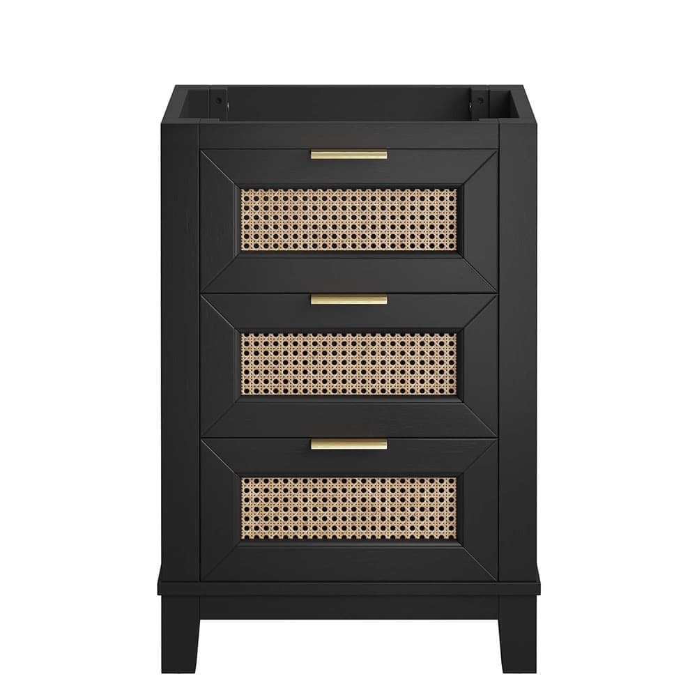 Dixie 24" Solid Wood Bathroom Vanity Cabinet (Sink Basin Not Included) in Black by Modway - Image 6