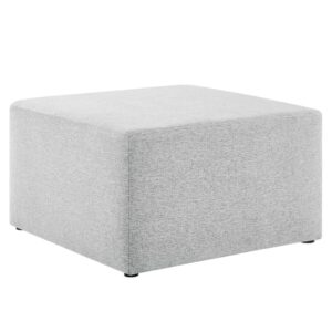 Callum Large 28" Square Woven Heathered Fabric Upholstered Ottoman in Heathered Weave Light Gray by Modway