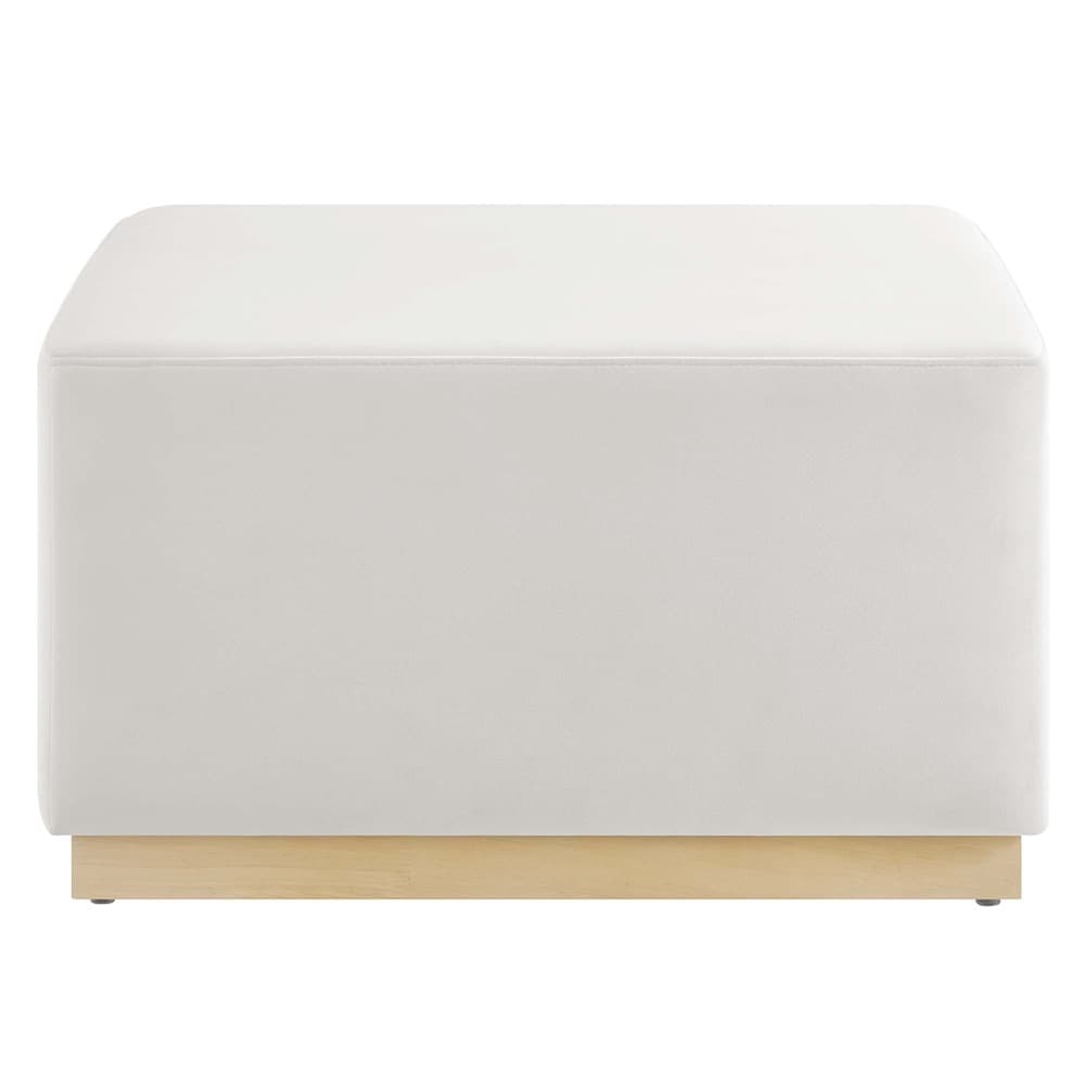 Tilden Large 28" Square Performance Velvet Upholstered Ottoman in Alabaster Natural by Modway - Image 4