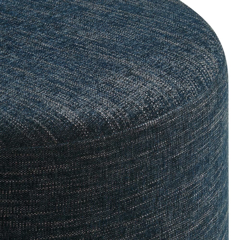 Callum Large 23" Round Woven Heathered Fabric Upholstered Ottoman in Heathered Weave Azure by Modway - Image 5