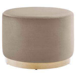 Tilden Large 23" Round Performance Velvet Upholstered Ottoman in Taupe Natural by Modway