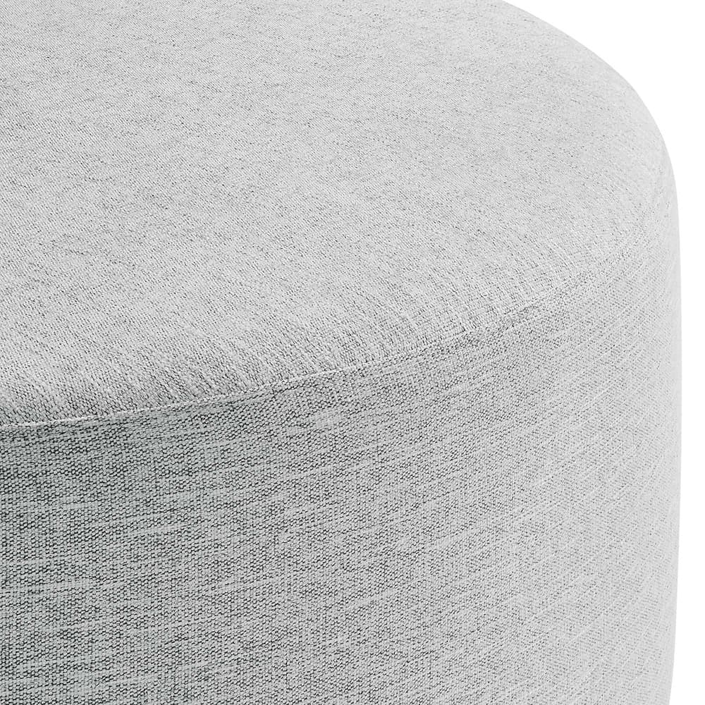 Callum Large 38" Round Woven Heathered Fabric Upholstered Ottoman in Heathered Weave Light Gray by Modway - Image 5