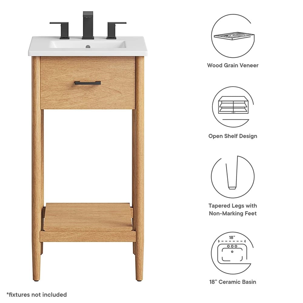 Zaire 18" Bathroom Vanity in Natural White by Modway - Image 2