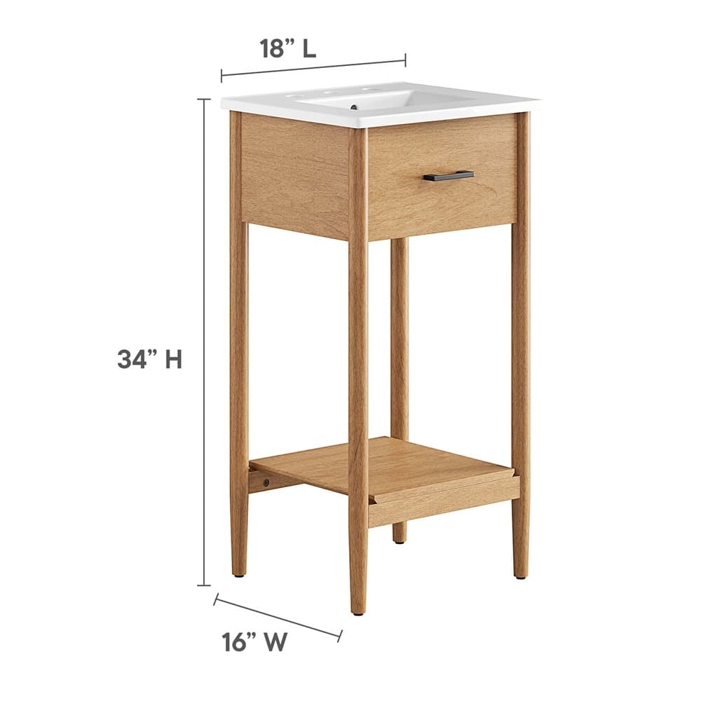 Zaire 18" Bathroom Vanity in Natural White by Modway - Image 3