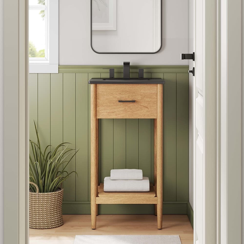Zaire 18" Bathroom Vanity in Natural Black by Modway - Image 8