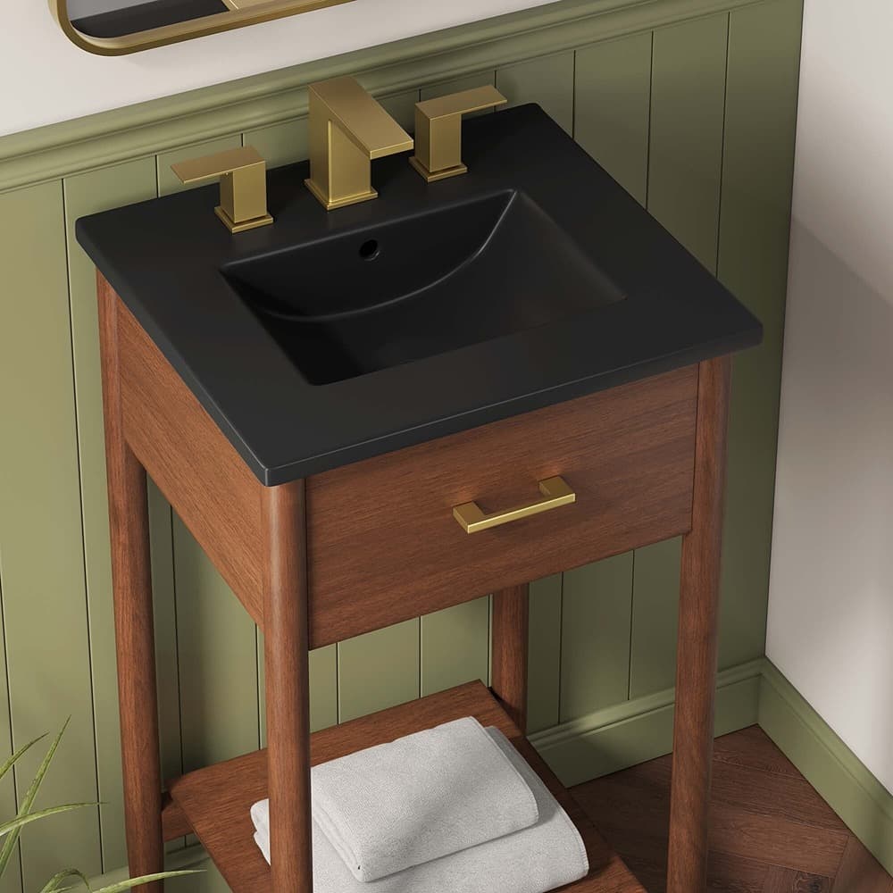 Zaire 18" Bathroom Vanity in Walnut Black by Modway - Image 9
