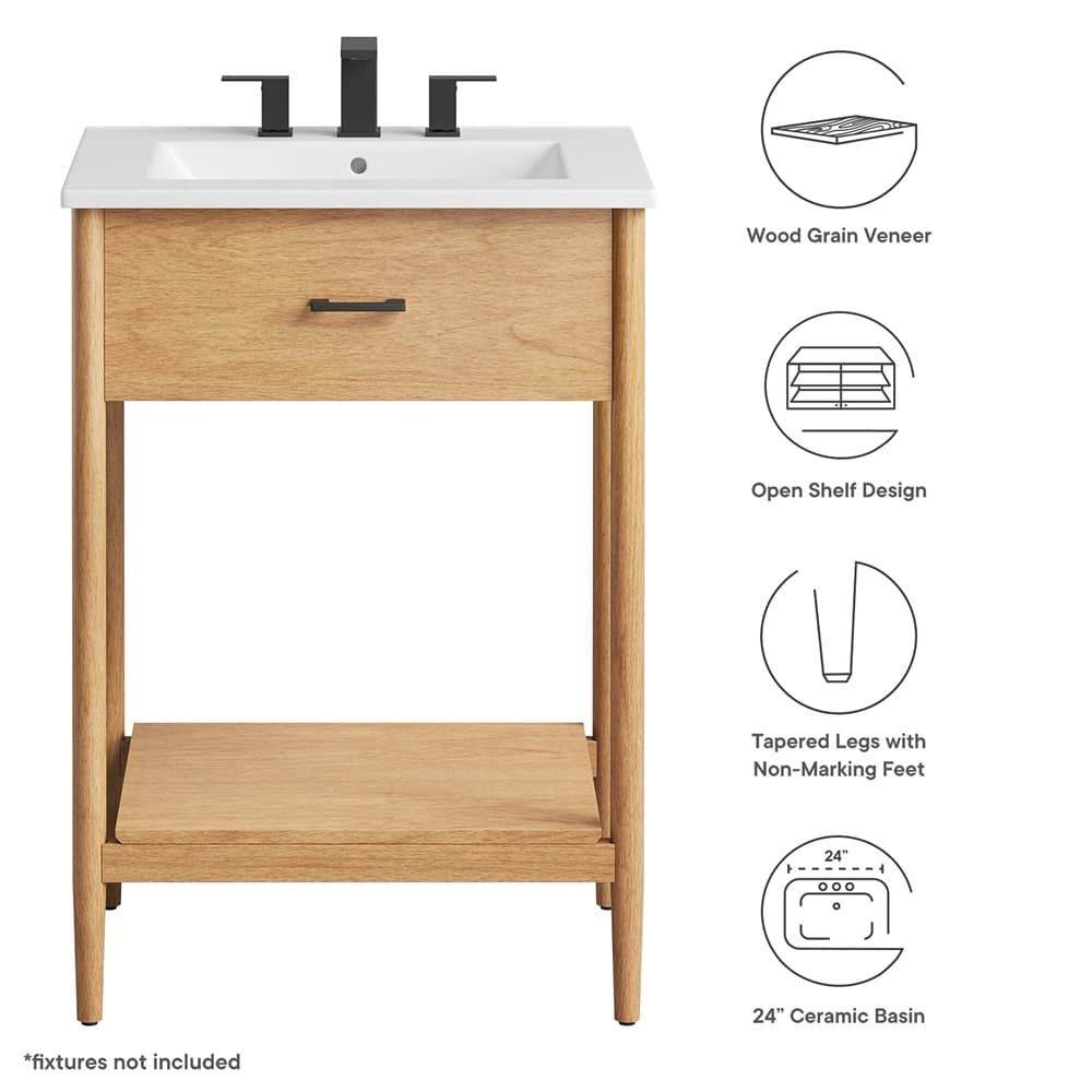 Zaire 24" Bathroom Vanity in Natural White by Modway - Image 2