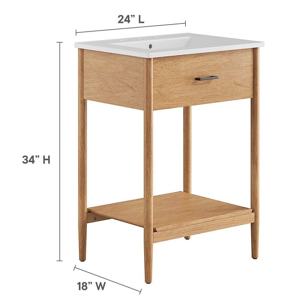 Zaire 24" Bathroom Vanity in Natural White by Modway - Image 3
